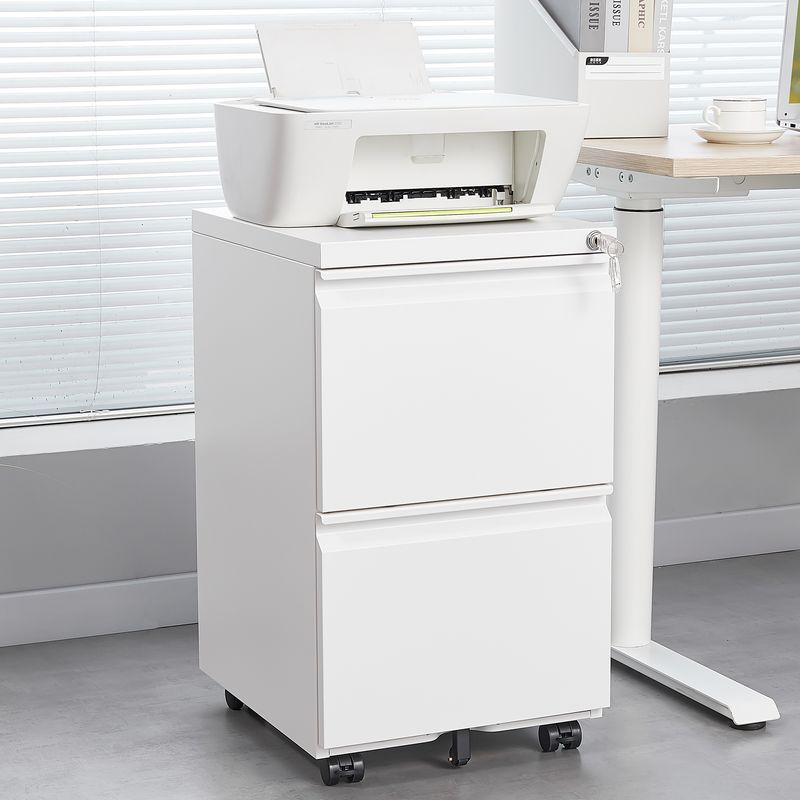 2 Drawer File Cabinet with Lock, Metal Under Desk Rolling Filing Cabinet fits Letter/Legal/A4 Size for Home Office, Mobile Filing Cabinet, Assemble Re_voghion.com