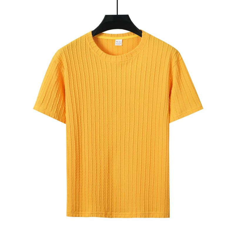 Abbigliamento uomo, estate, nuovo, casual, sportivo, tinta unita, scollo rotondo, pullover, motivo jacquard, maglietta larga_voghion.com