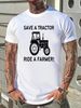 Camiseta "Guarda un Tractor, monta un granjero", divertida camiseta con frase sarcástica, en todas las tallas, ideal para uso diario, informal, cómoda, elástica y versátil._voghion.com