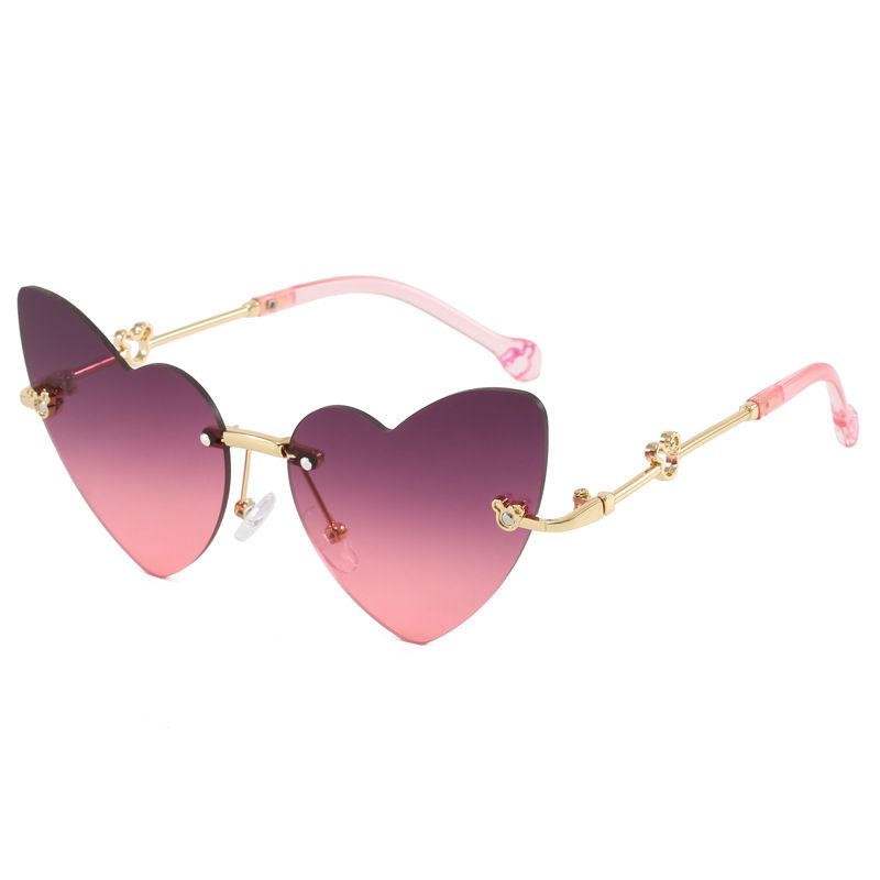 Nuevas gafas de sol con forma de corazón de melocotón, modernas y a la moda, para niños y niñas, bonitas y coloridas._voghion.com