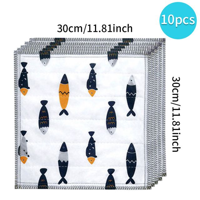 Küchentücher, 8-lagiges Baumwoll-Geschirrtuch, super saugfähig, antihaftbeschichtet, ölabweisend, wiederverwendbares Reinigungstuch, Küchen-Geschirrtücher für den täglichen Gebrauch_voghion.com