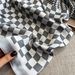 New Women's Thousand Bird Grid Checkered Lijing Forged Thin Shawl Beach Scarf Simulation Silk Neck_voghion.com