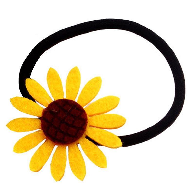 Pinces à cheveux élastiques en tournesol, bandes de cravates en tissu, épingle à cheveux, anneaux, accessoires_voghion.com