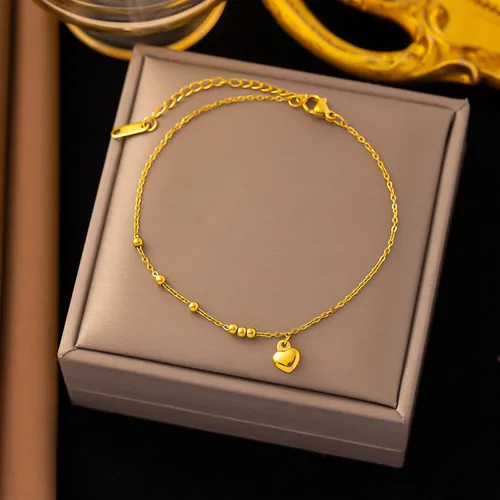 Exquisite Mini Love Anklet Women's Design Sense Of Advanced Simplicity, Coldness And Gold-plated Qixi_voghion.com