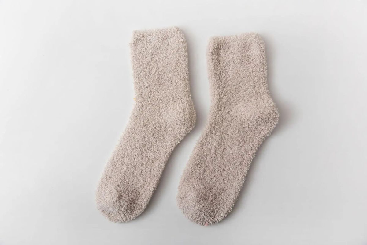 Haruku Φθινοπωρινό Χειμώνα Γυναικείες Παχύρρευστες Θερμικές Κοραλί Fleece Δάπεδο Fuzzy Soft Candy Πολύχρωμες κάλτσες Kawaii_voghion.com