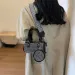 Free Shipping Designer Trendy Shiny Diamond Women's New Simple And Fashionable Handbag Pillow Wide Strap Single Shoulder_voghion.com
