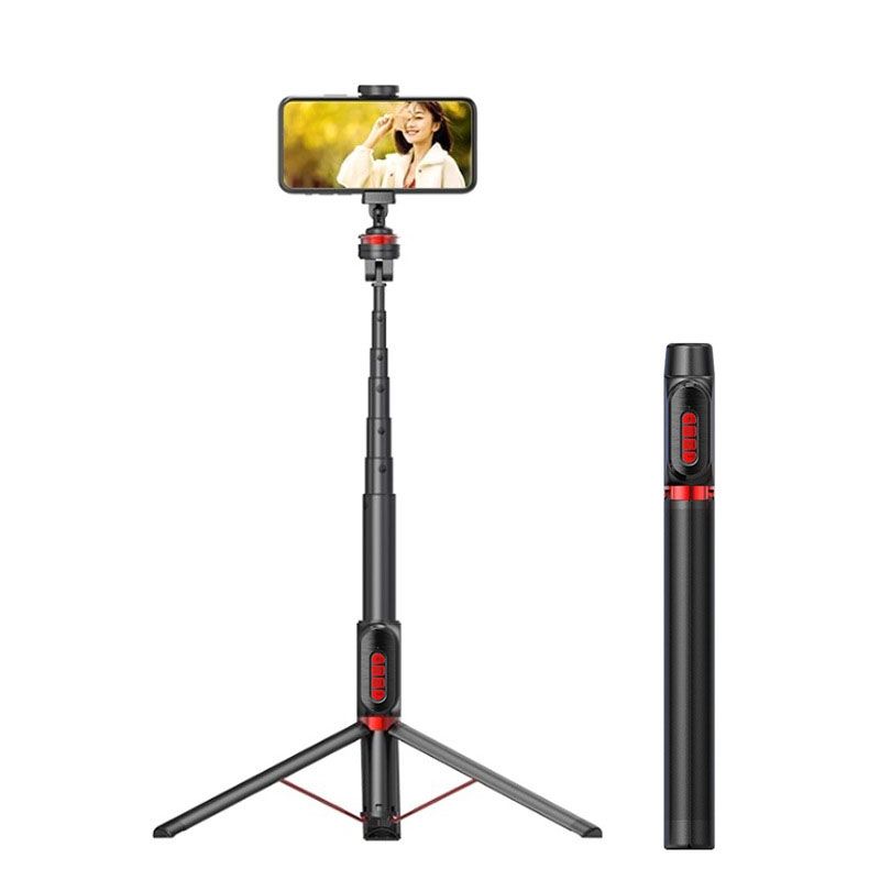 Aluminum Alloy Mobile Phone Bluetooth Selfie Stick Live Floor Tripod Bracket, Height: 1.5m_voghion.com