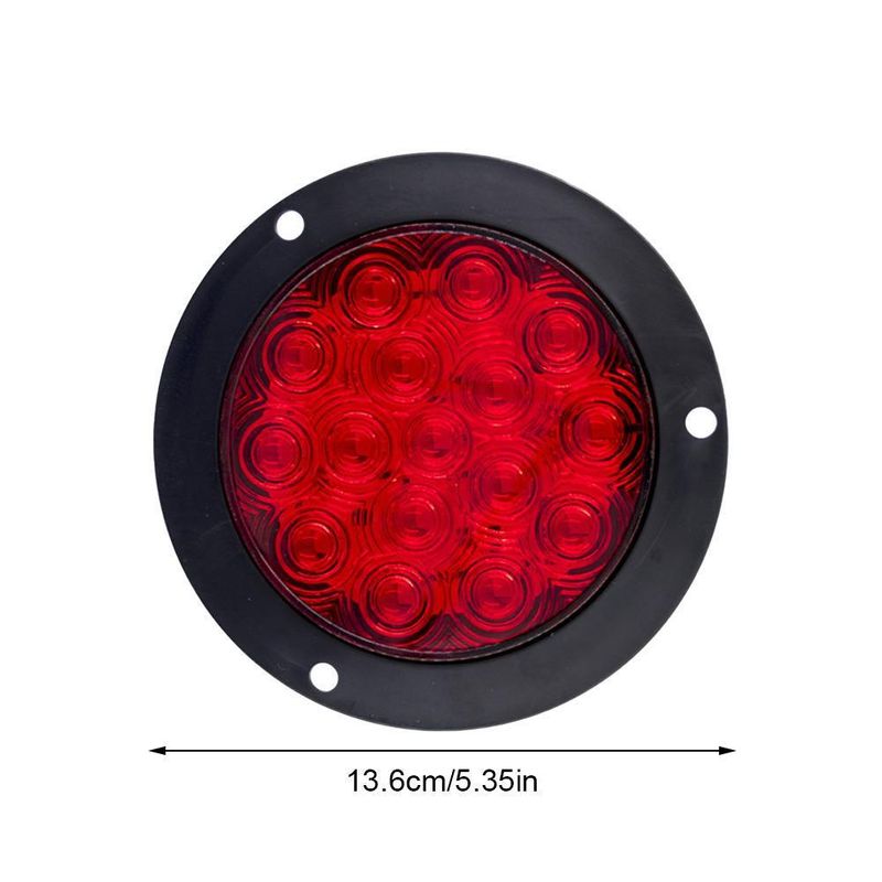 12V24V Evrensel Voltaj 14cm Dairesel LED Kamyon 16LED Kırmızı Sarı Beyaz Arka Lambası_voghion.com