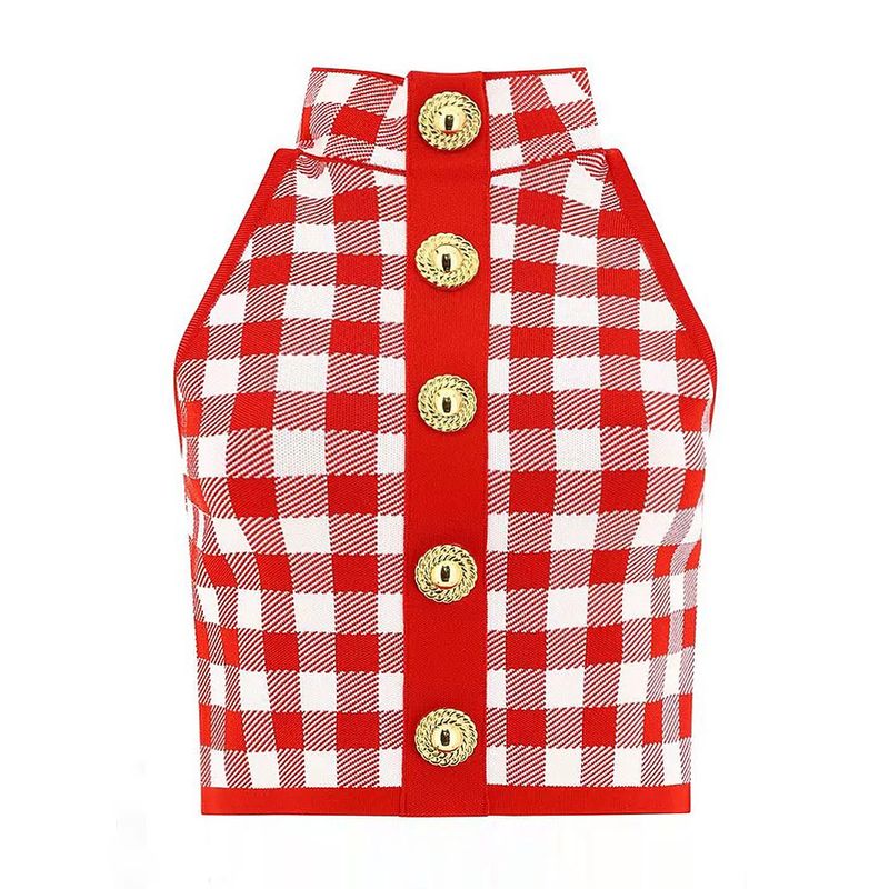 Abbigliamento da donna estate e autunno nuovo vestito gonna gilet cappotto lavorato a maglia di qualità rossa di moda femminile_voghion.com