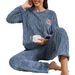 Autumn And Winter New Velvet Thickened Pajamas Women's Casual Long-sleeved Trousers Set_voghion.com