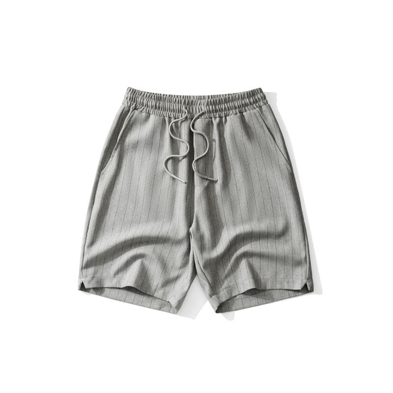Vêtements pour hommes Dengjue Short rayé de style japonais pour hommes, couleurs assorties, short rétro ample pour hommes, short d'été fin et respirant, short décontracté_voghion.com