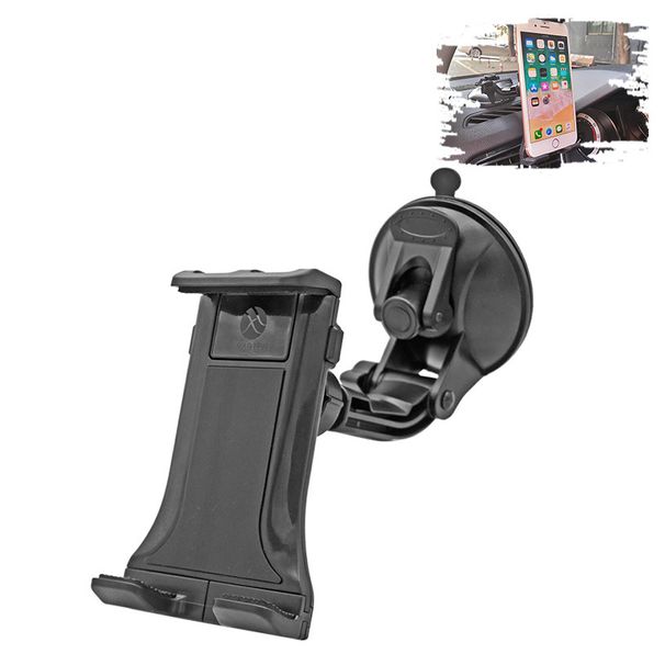 Support de téléphone portable pour tableau de bord de voiture, support de téléphone portable, tablette, ordinateur, support de voiture deux en un, support à ventouse XK_voghion.com
