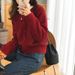 Korean Style Oversized Knit Cardigan Women's Short Cropped Open Front Sweater Soft Cozy Loose Fit Casual Long Sleeve Pullover_voghion.com