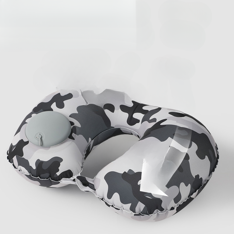 Camouflage Outdoor Travel Inflatable Camping Airplane Train Portable Cushion Air Sleeping Pillow Lunch Break_voghion.com