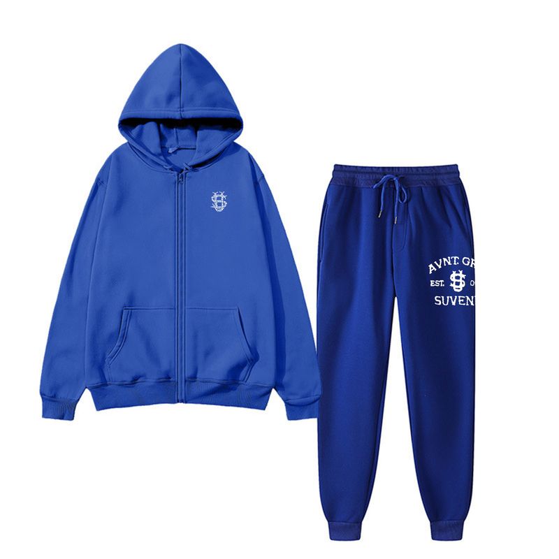Abbigliamento maschile Anni Tendenza transfrontaliera Felpa con cerniera in pile da uomo Felpa con pantaloni Tuta Felpa casual stampata Tuta_voghion.com