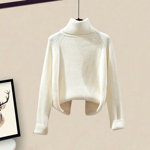 Women's Clothing Knitted Sweater & Jeans Two-Piece Set Plus Size Autumn Knitted Sweater & Ripped Jeans Two-Piece Set – Soft Style Slimming Outfit_voghion.com