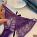 LuvBox, nuove mutandine sexy in pizzo viola in stile giapponese per donna, design di nicchia con strass e catena, cavallo aperto, cavo_voghion.com