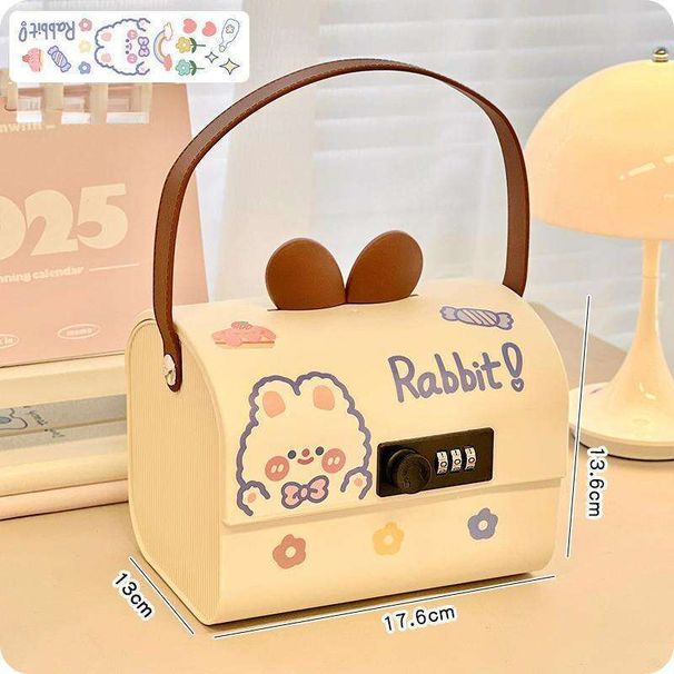 Mielas triušio studentas, vaikų slaptažodžio užraktas, taupyklė, indėlis, seifas, Naujųjų metų dovana_voghion.com