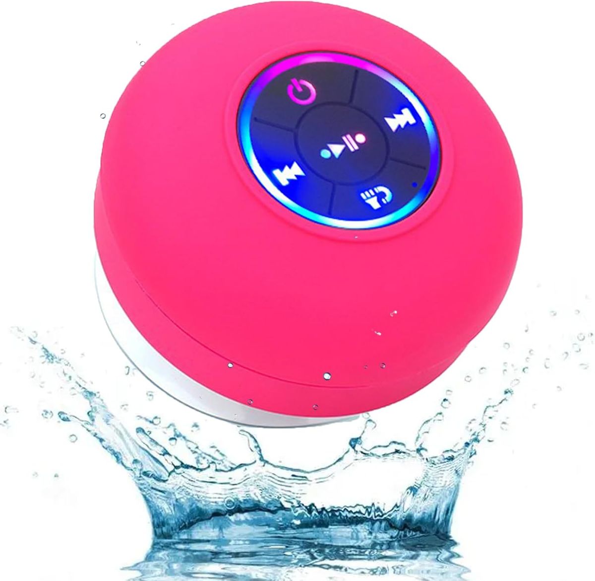 Mini Bluetooth sprchový reproduktor Voděodolný, Odolný přenosný vodotěsný reproduktor do sprchy s přísavkou/LED světlem, Do koupelny, na párty, na pláž_voghion.com