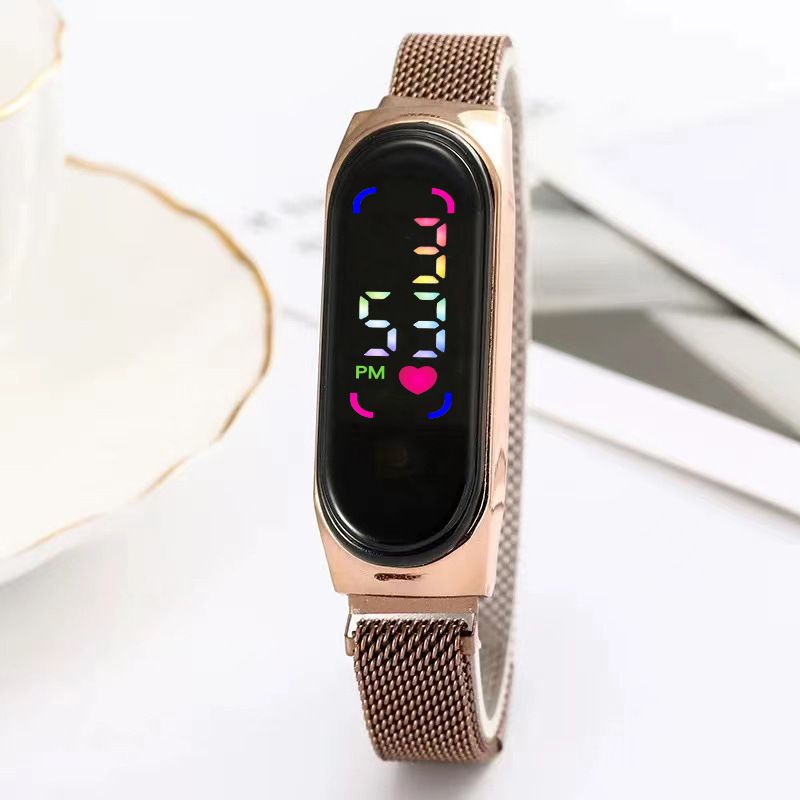New Unisex Versatile Wristband With Magnetic Buckle LED Electronic Screen, Heart-shaped Color Digital Electronic Watch In Stock_voghion.com