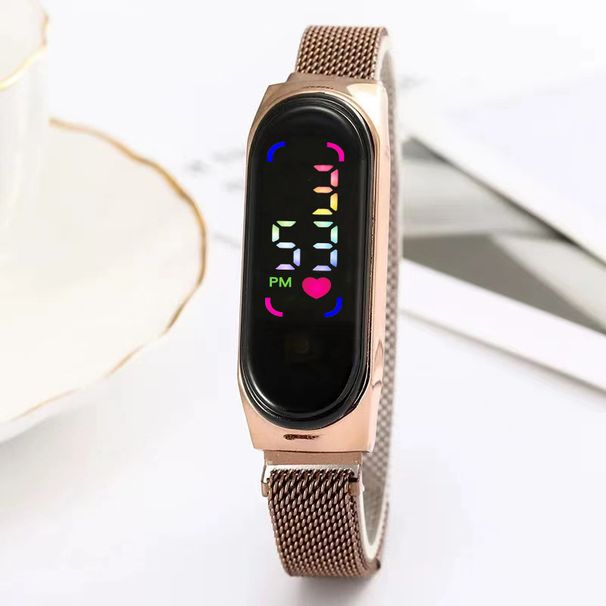 New Unisex Versatile Wristband With Magnetic Buckle LED Electronic Screen, Heart-shaped Color Digital Electronic Watch In Stock_voghion.com