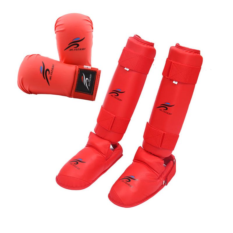Taekwondo pour Enfants Protection des Pieds Protection des Jambes Gants de Boxe Ensemble de Trois pièces Adulte Wushu Sanda Protecteurs d'entraînement Professionnel épaissis_voghion.com