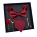 Set da 8 pezzi con papillon e sciarpa quadrata da uomo, in confezione regalo, in tessuto tinto in filo di poliestere, per fidanzato o anziano_voghion.com