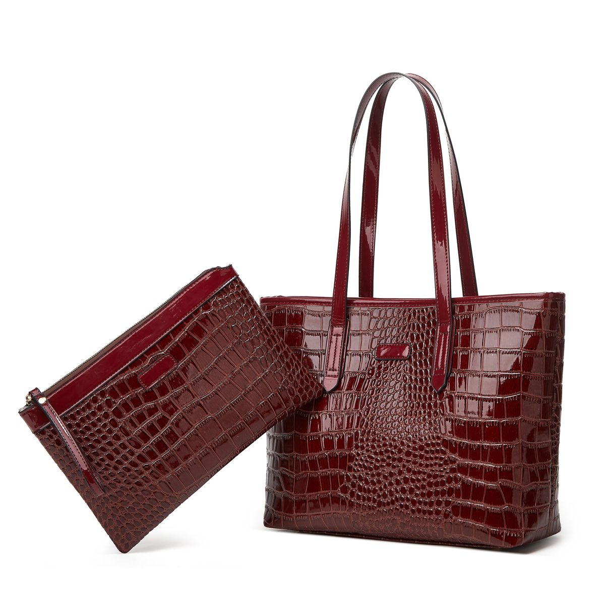 Women's Tote Bag Large Capacity Trendy Texture Crocodile Print Vintage Style Premium Large Capacity Upper Shoulder Tote Bag_voghion.com