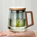 Modern Minimalist Double-Wall Glass Cup With Wooden Handle & Lid – Eco-Friendly Borosilicate Tea Mug (Heat-Resistant, Leak-Proof, Sweat-Free Design)_voghion.com