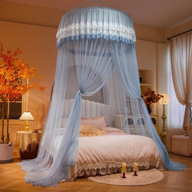 Princess Lady Dome Mosquito Net Ins Style Self Elastic Pattern Tent Hanging Ceiling Round Tent_voghion.com