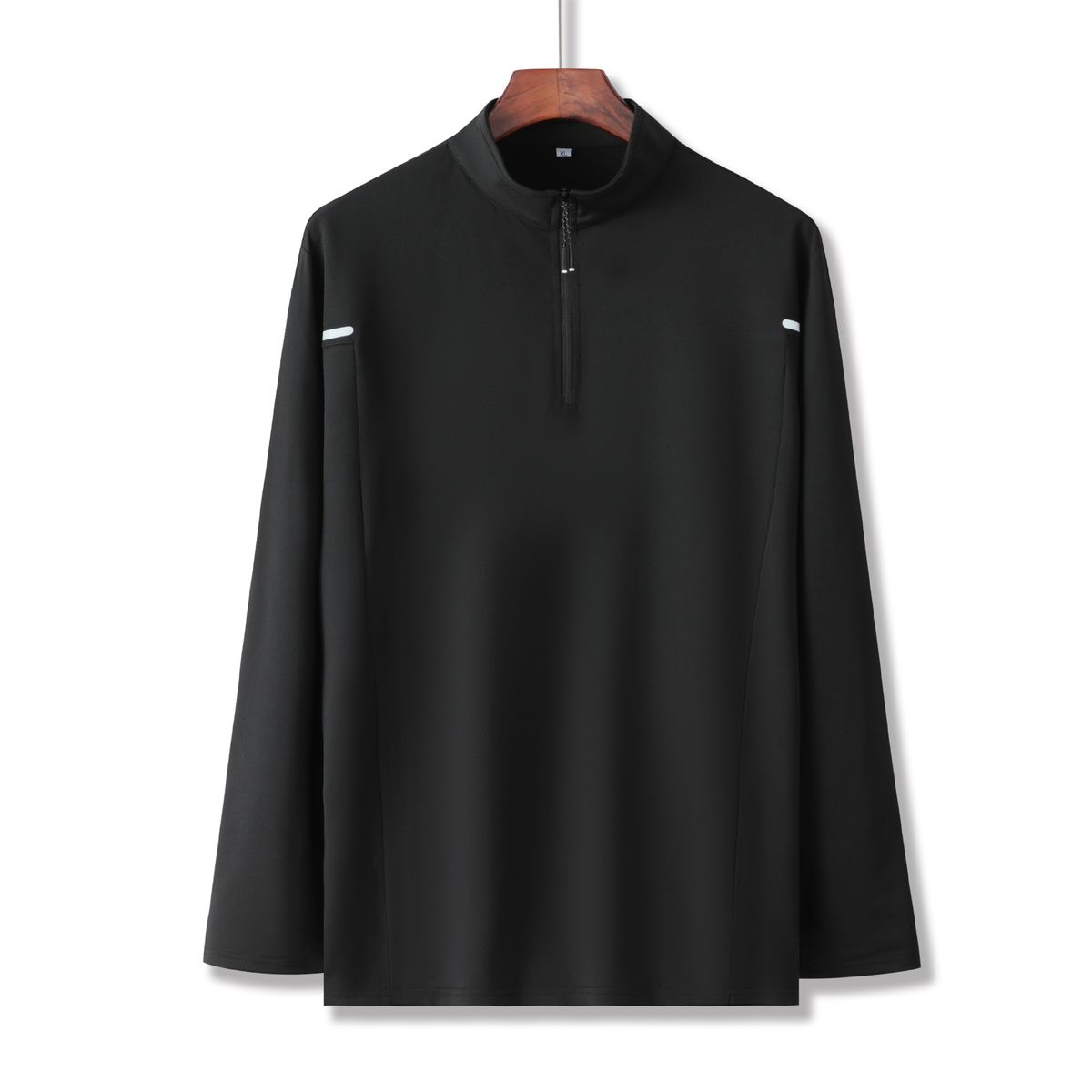 Langarm-T-Shirt für Herren – ideal für Herbst und Winter, mit halbem Reißverschluss, atmungsaktiv und elastisch._voghion.com