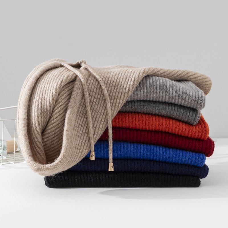 New Autumn And Winter Balaclava Hat Scarf Hood One-piece Men's And Women's Hat Warm Wool Pullover Knitted Hat_voghion.com