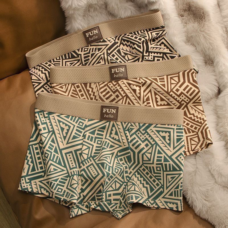 Men's Underwear New Style Trend Four Seasons Comfortable Breathable Fashion Retro Mayan Totem Boxer Shorts_voghion.com