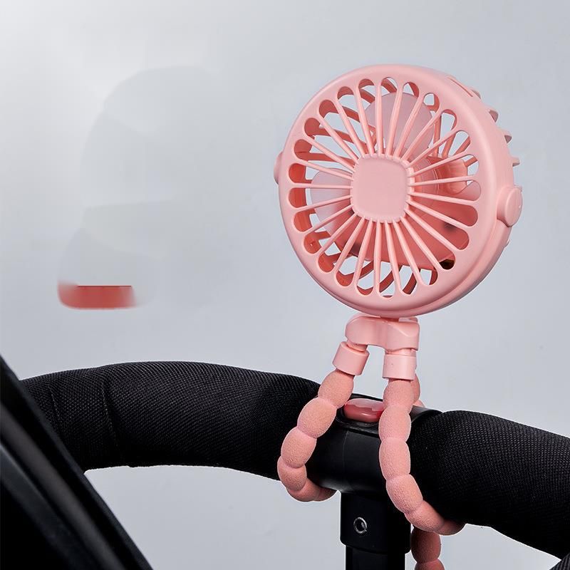 Octopus Handheld Baby Stroller Dormitory Office Desktop Charging Portable Mini Folding Electric Fan_voghion.com