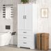 Tall Bathroom Storage Cabinet,Cabinet With Two Doors And Drawers,Adjustable Shelf,MDF Board,White_voghion.com