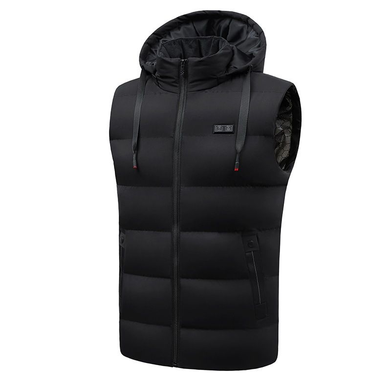 Men's Clothing men's and women's hooded sleeveless waistcoat cotton vest winter warm vest 11 zone smart constant temperature heating clothing_voghion.com