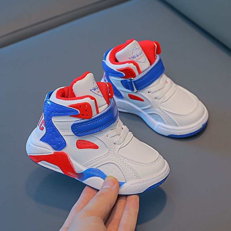 Basketball 2023 Autumn Winter New Boys' High Top Plush Sports Shoes Small and Medium Children's_voghion.com