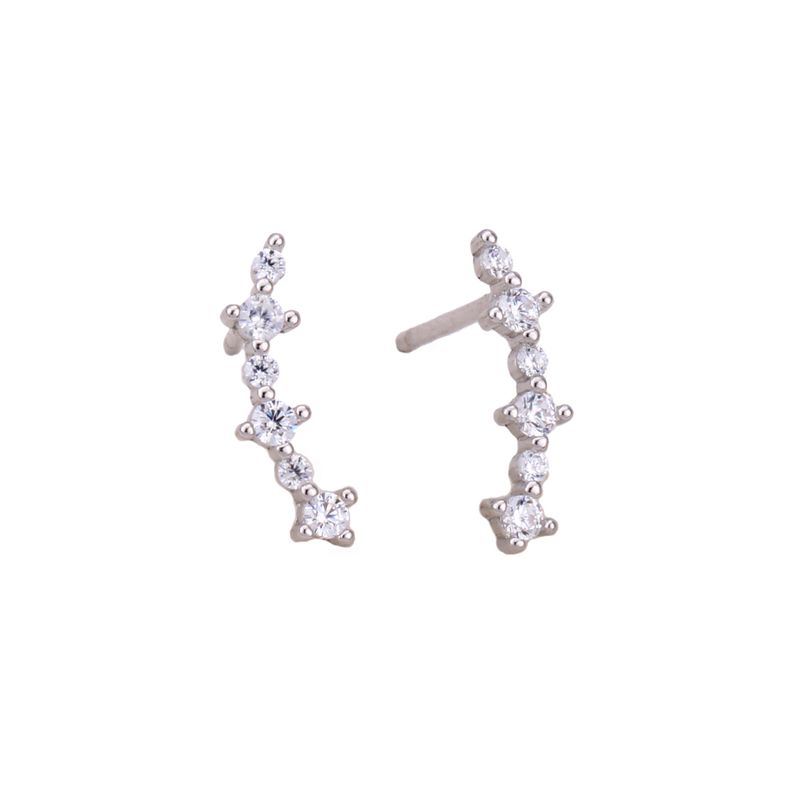 Boucles d'oreilles étoiles filantes en argent sterling S925 pour femmes, mini-boucles d'oreilles brillantes, simples et polyvalentes, petites boucles d'oreilles en diamant_voghion.com