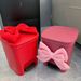 Butterfly Knot Red Trash Can Wedding, Large Capacity With Lid, Storage Bin For Bride's Dowry Items, High Aesthetic New_voghion.com