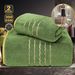 Gold-Thread & Coral Fleece Towel Set - Ultra Soft Bath & Face Towel Bundle (Includes Bath Towel & Washcloth Home & Travel Essential)_voghion.com