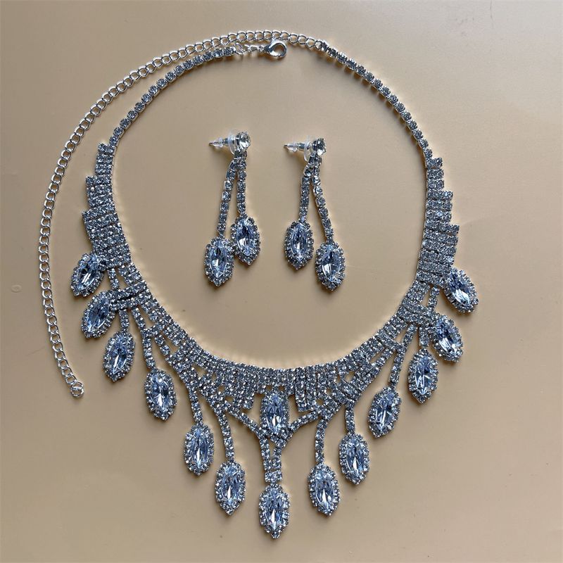 Collana con ciondolo a forma di piccola catena, alla moda e minimalista, orecchini, gioielli, accessori per abito da sera, set da due pezzi_voghion.com