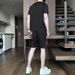 CT Sommer-Freizeitsportanzug für Herren, Jugend, Campus, einfacher Trend, dünnes Kurzarm-T-Shirt, Shorts, Lauf-Zweiteiler_voghion.com