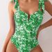 Women's Clothing New Swimsuit Women's One piece V neck Swimsuit Printed Strapless Bikini Women_voghion.com