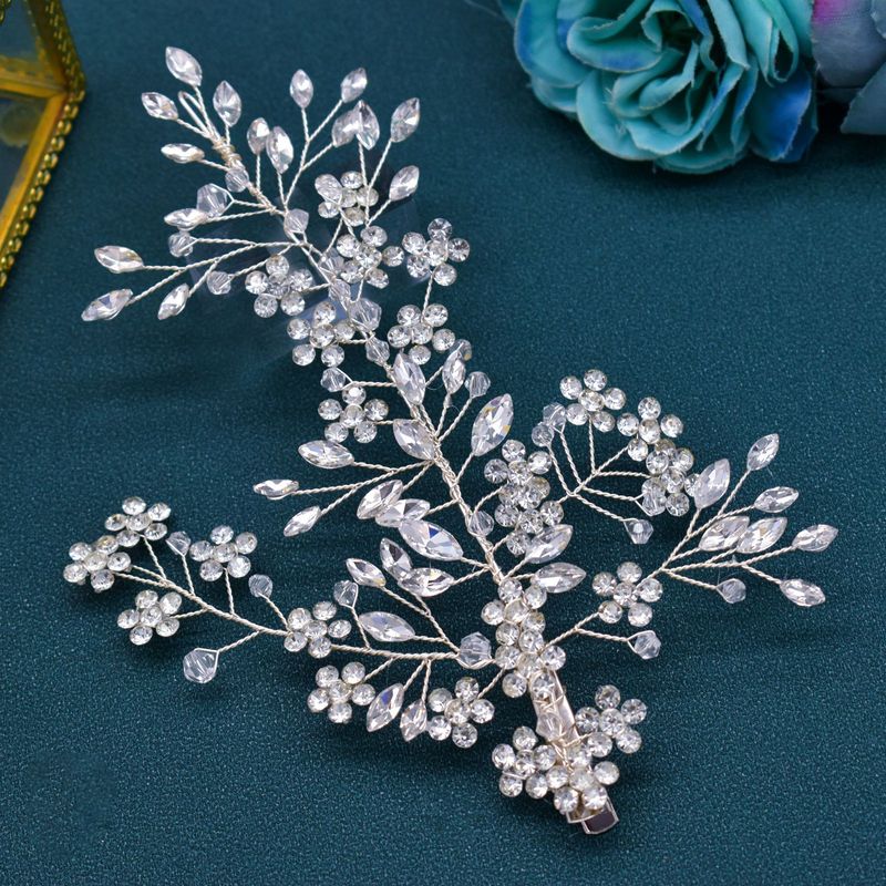 Épingle à cheveux en strass tissée à la main pour mariée, coiffure en cristal, accessoires pour cheveux de robe de mariée_voghion.com