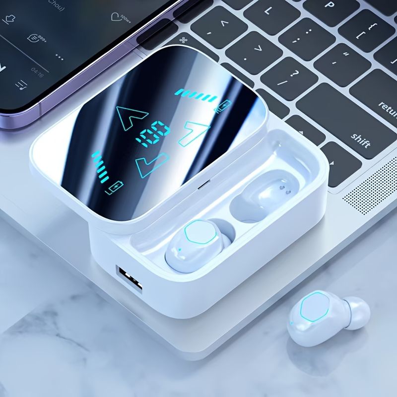[Hot sales]2024 New Design True Wireless Earbuds Pro - High-Definition Sound, Long-Lasting Battery, Sleek Mirror Piano Painted Appearance, LED Display_voghion.com