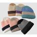 Berretto lavorato a maglia con blocchi di colore Dopamine autunnale, elastico, protezione per le orecchie, caldo cappello invernale unisex in lana_voghion.com