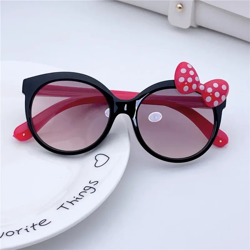 Kids Sunglasses Girls Boys Shiny Bowknot Sun Glasses Lovely Cat Children Eyewear Fashion Gradient Eyeglasses UV400_voghion.com