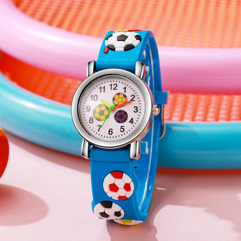 Kinderhorloges Cartoon Football-serie Kinderhorloge Kleurrijke plastic band Jongensmeisjesstudentenhorloge 1 stuks/set_voghion.com