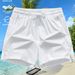 Herrkläder Moderiktiga Strandfritid Enfärgade Snabbtorkande Lösa Sportshorts_voghion.com