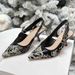 2025 New D Brand Embroidered Letter Bowknot Cat Heel High Heels Pointed Shallow Mouth Backless Closed Toe Sandals For_voghion.com
